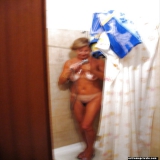 Showering amateurs unaware of the hidden camera