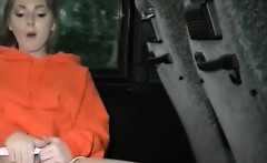 Pretty College Girlfriend Fingers Herself On Bus