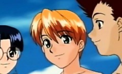 Hentai Gets Vibrator In Her Pussy And Sucking Cocks In The B