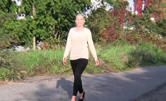 Sexy Czech Blonde Amateur Bangs Outdoor Pov