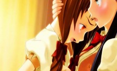 Big Titted 3d Anime Lesbians Kiss