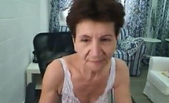 Skinny Grandmother Dancing In Her Room