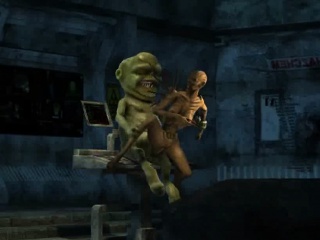 3D alien babe getting fucked hard by a horny goblin