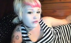 Blonde Emo Cam Girl Smokes