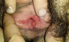 Teasing A Hairy Teen Pussy - Closeup
