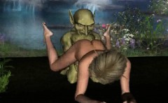 3d Elf Babe Getting Fucked In The Woods By A Goblin