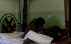 Cock hungry African babe slowly sucks big white dick, well