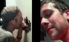 Straight guy gives gay BJ on gloryhole