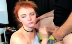 Redhead MILF deepthroat big dick cumshot 3