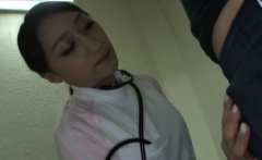 Super sexy nurse licks a-hole and milks a big hard dick