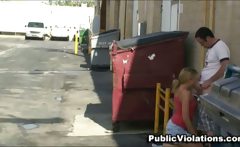 Dirty Amateur Slut Sucks Dick In Alley