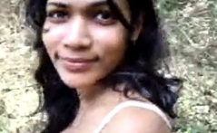 srilankan awanthi nangi undressing in a forest