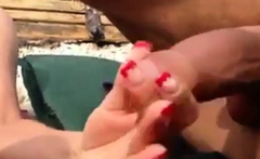 Eating Cum On The Beach