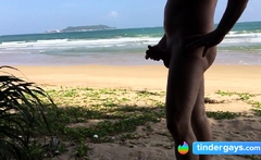 Beach wanking