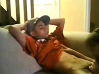 Slim Str8 Thug Boy enjoys Dad's BJ
