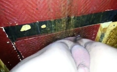 Bare Back Fuck At Glory Hole With Cum Eating