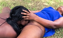 African pussy eating lesbians outdoors