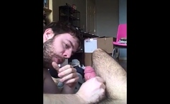 Blowing His Buddy In Bed And Taking The Cum Load