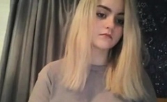 Young Omegle Blonde Gets Bored and Plays With Pussy