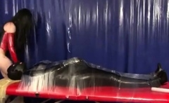 Femdom mistress latex breath play