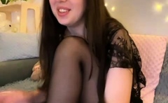 British amateur teen in stockings