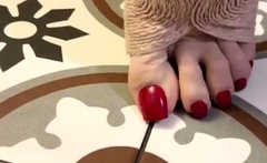 Linsey Dawn solo foot fetish