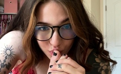 Brunette slut pov blowjob in close up HD