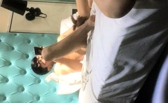 Cute amateur Asian web cam girl teases her great body