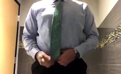 Big-Cock Daddy Strokes at Work