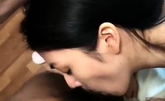 Amateur asian teen licks ass and sucks cock