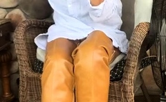 Mature blonde solo masturbation