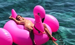 Solo eurobabe masturbating outdoors