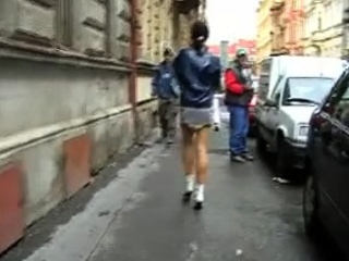 Busty Czech amateur fucks outdoor in public