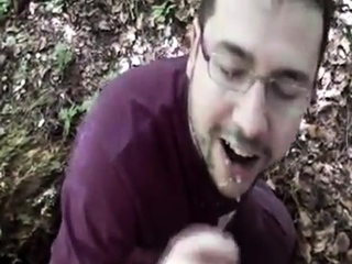 Bear Cub Blows a Load in His Mouth and Swallows