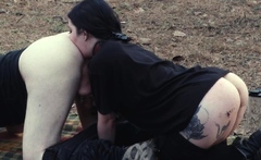 Ass and piss picnic for face fuck slut