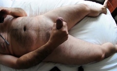 Hairy Amateur Hunk Strokes His Fat Uncut Cock