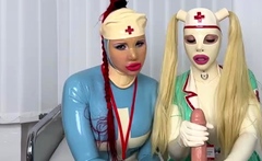 Miss Fetilicious - Cock worship by two latex nurses