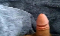 Fat Amateur Strokes Small Cock and Shows Balls