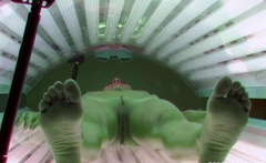 Supermodel in solarium