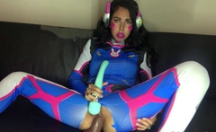 Stacked brunette goes solo toys and masturbation