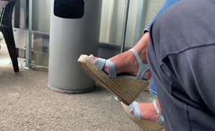Gorgeous Feet In Wedges Heels At Work