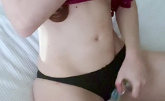 Beautiful wife masturbating show with webcam with toys