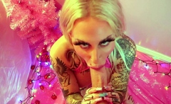Amateur blonde blowjob and big messy facial on face