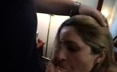 Blonde amateur blowjob POV in public