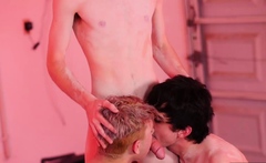 Wild Threesome With Adorable Gays