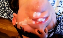 Hot Amateur Girl Plays with Vibrator, Gives BJ, Gets Facial