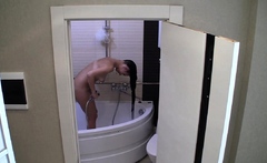 Showering amateur teen slut