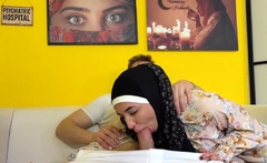 The doctor needs to taste a hairy Arab pussy